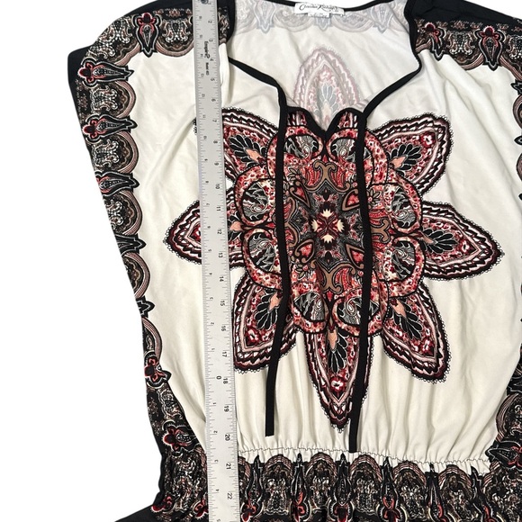 Claudia Richard Black and Cream Embroidered Blouse - Picture 4 of 5